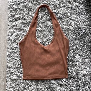 Zaful brown halter top